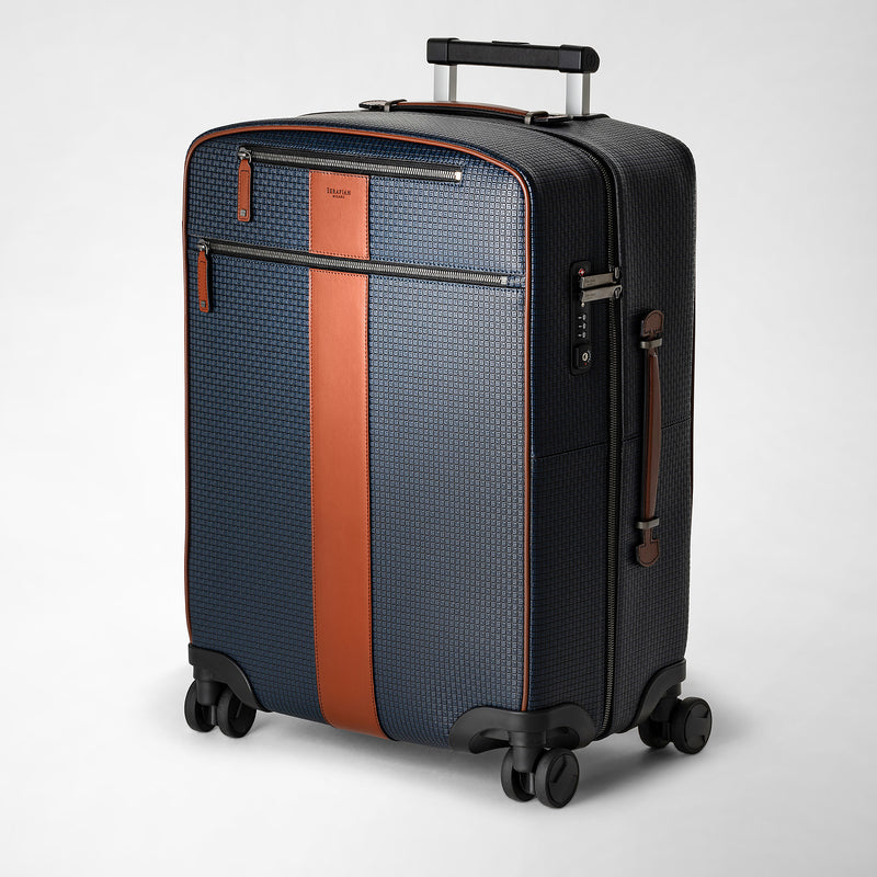 Cabin trolley in stepan 72 - ocean blue/cuoio
