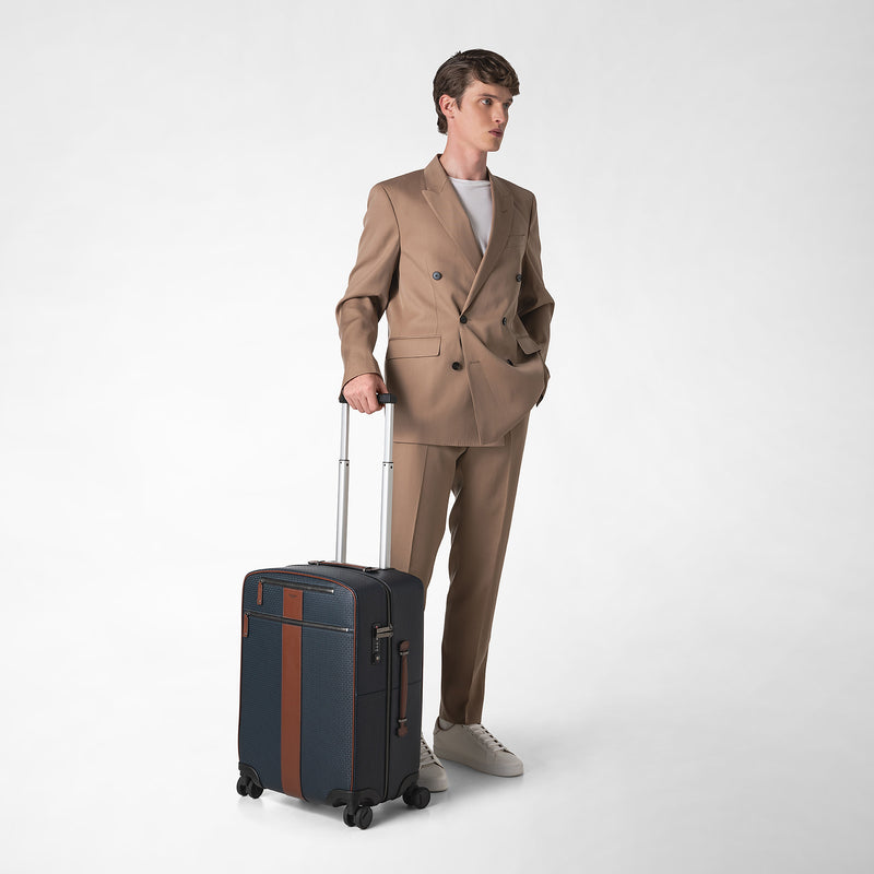 Cabin trolley in stepan 72 - ocean blue/cuoio