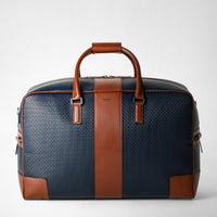 DUFFLE BAG IN STEPAN 72 Ocean Blue/Cuoio