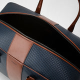 Duffle bag in stepan 72 - ocean blue/cuoio