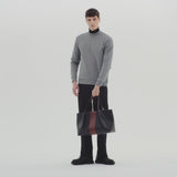 Secret tote bag in stepan 72 - black/cuoio